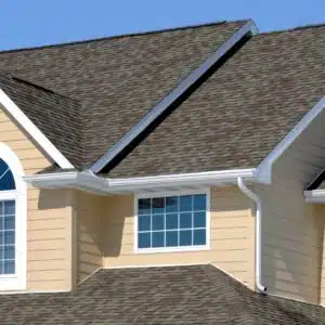 Completed asphalt shingle roof on a residential home